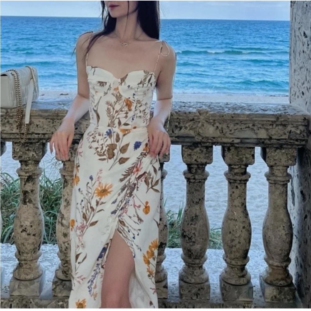 Reformation Kourtney Dress in Frolic 2 - Picture 3 of 8